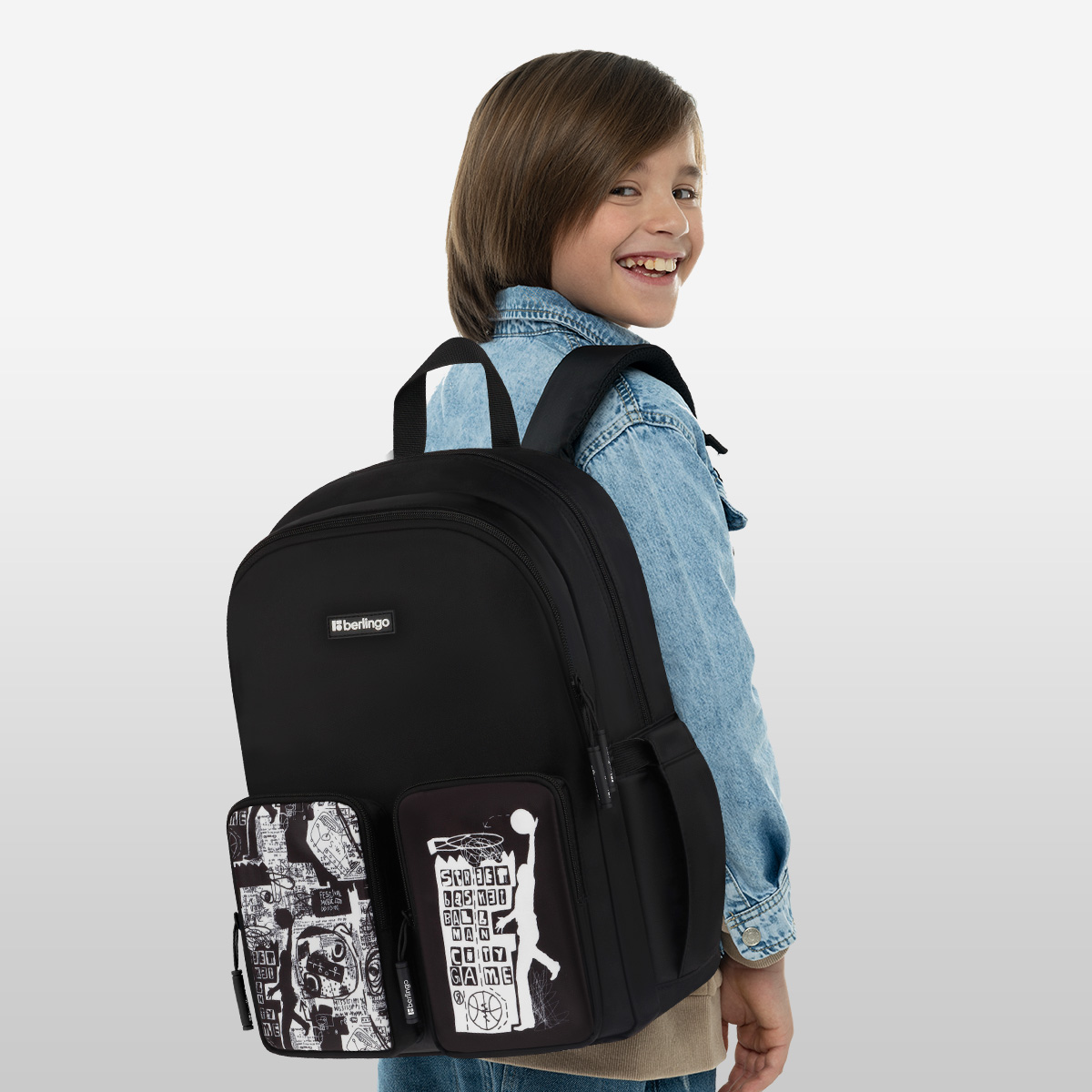 Рюкзак Berlingo UrbanBlack «Street Style» 40×27.5×16см, 2 отделения, 4 кармана, эргономичная спинка