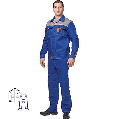 Костюм рабочий летний муж л10-КПК вас/сер/оранж (р.48-50) 158-164 (серия л)