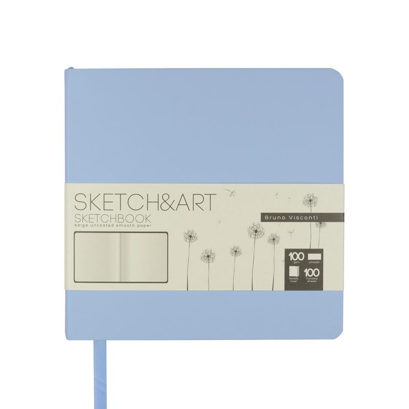 Скетчбук Sketch&Art Zefir145×145мм 100л бежев 100г, мягк. обл. голуб 1-506/05