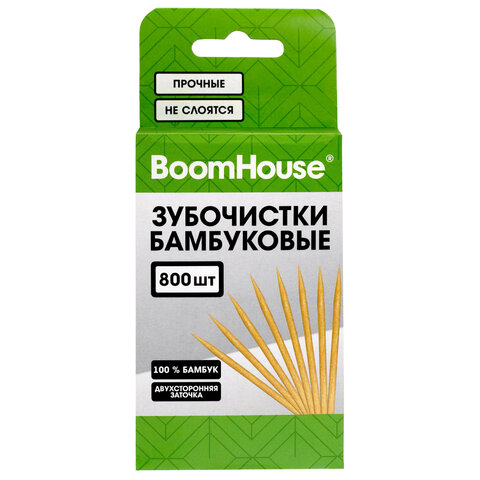 Зубочистки бамбуковые 800 шт. в коробке с подвесом, BOOMHOUSE (БУМХАУС)