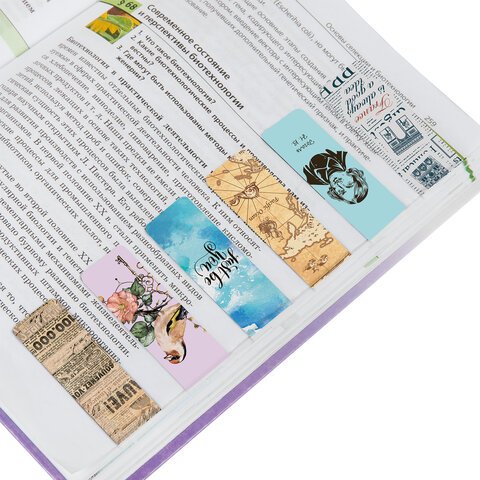 Закладки для книг МАГНИТНЫЕ, «MIX 2», набор 30 шт., 60×20 мм, BRAUBERG