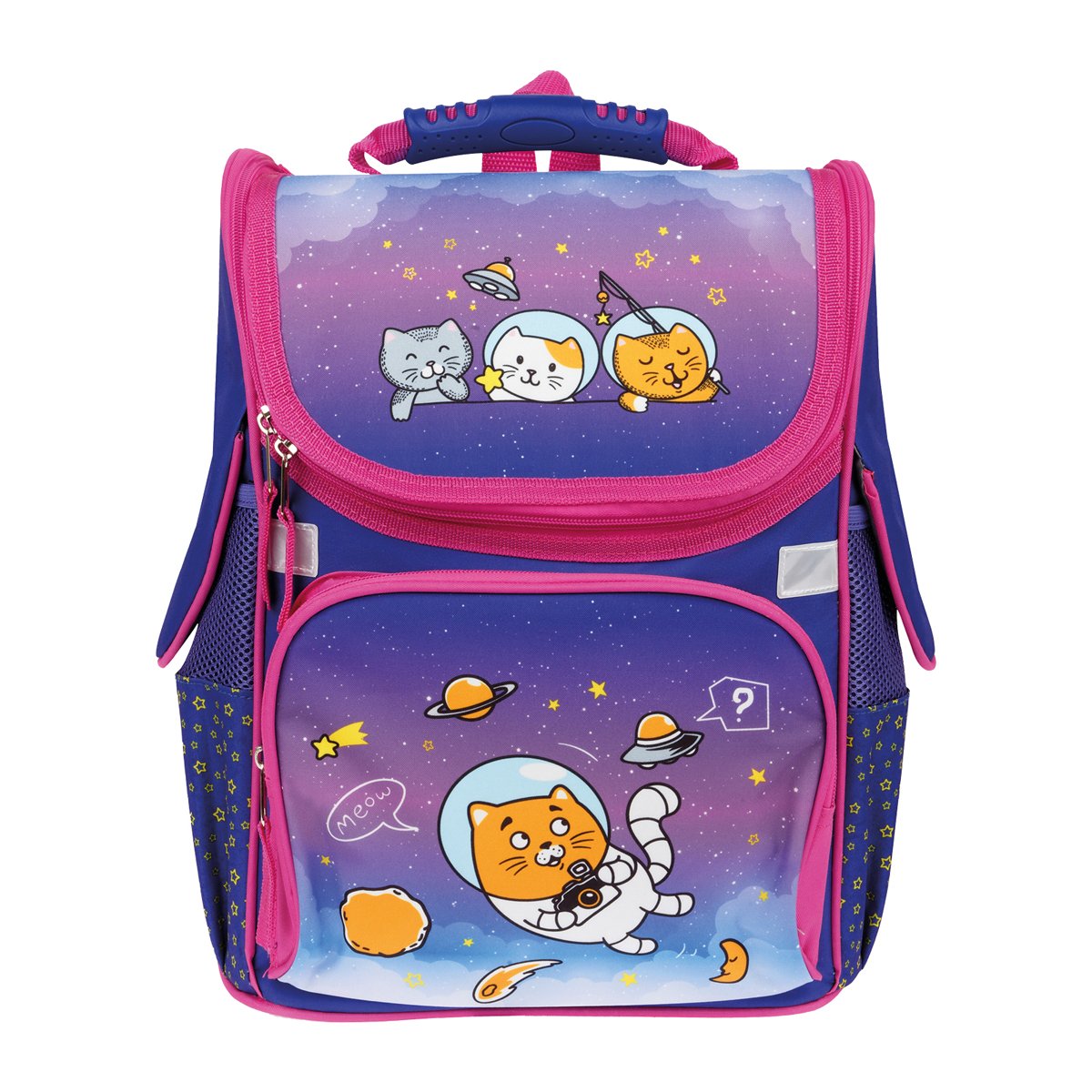 Ранец ArtSpace Junior «CosmoCat» 37×28×21см, 1 отделение, 3 кармана, анатомическая спинка
