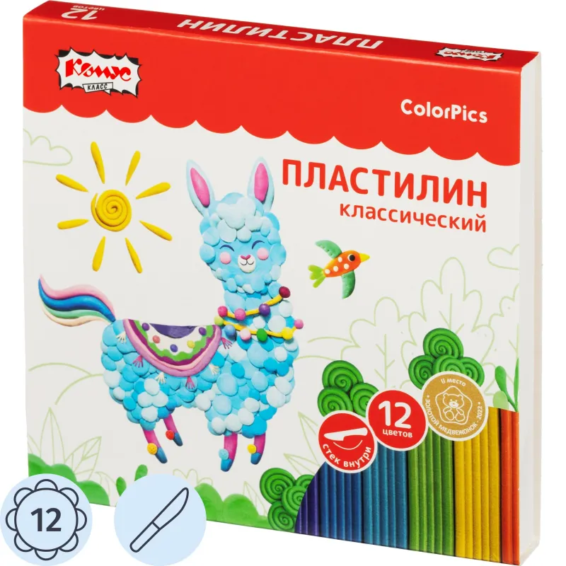 Пластилин Комус Класс ColorPics 12 цветов 240 грамм