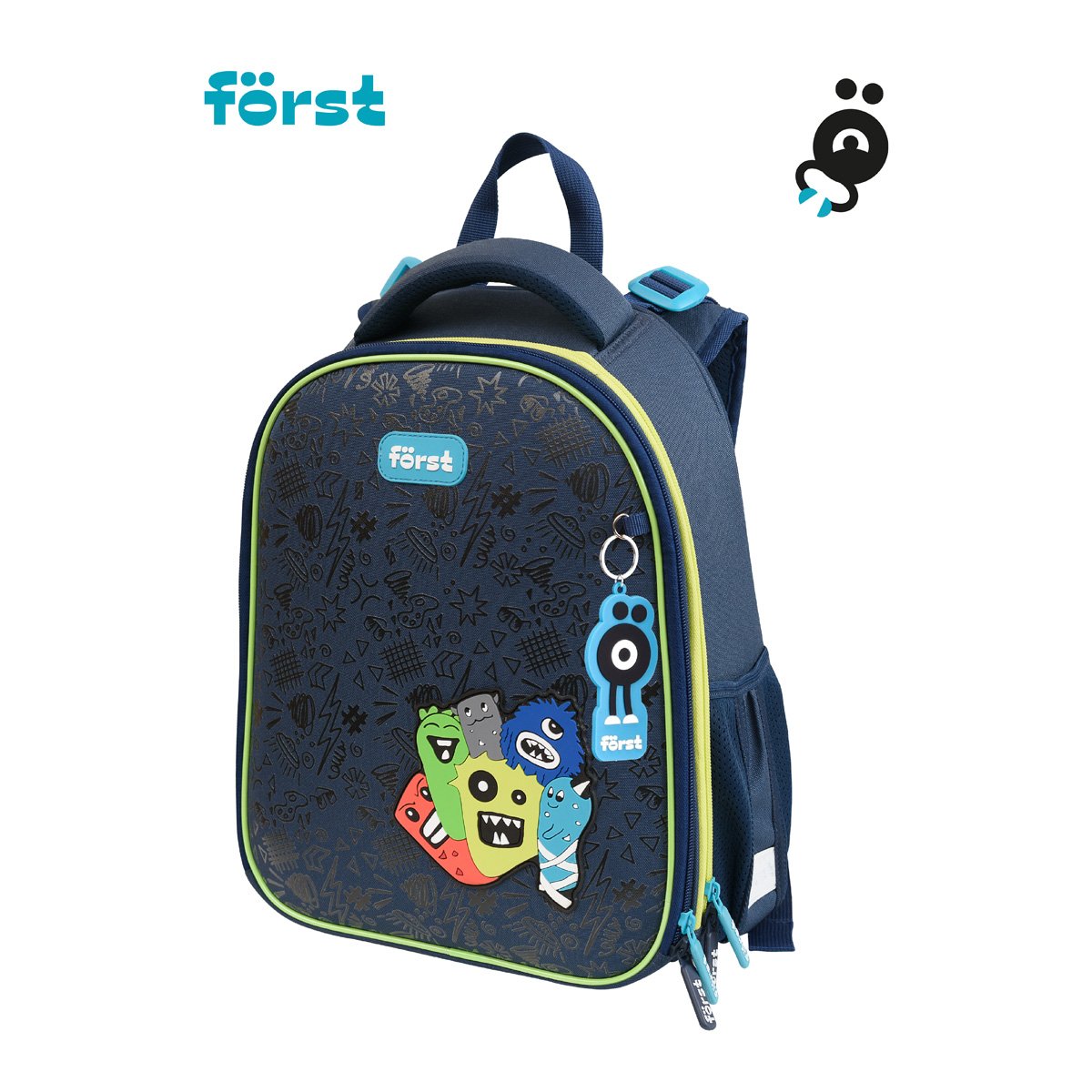 Ранец Först F-Top «Monsters» 36×28×15 см, 2 отделения, 2 кармана, анатомическая спинка