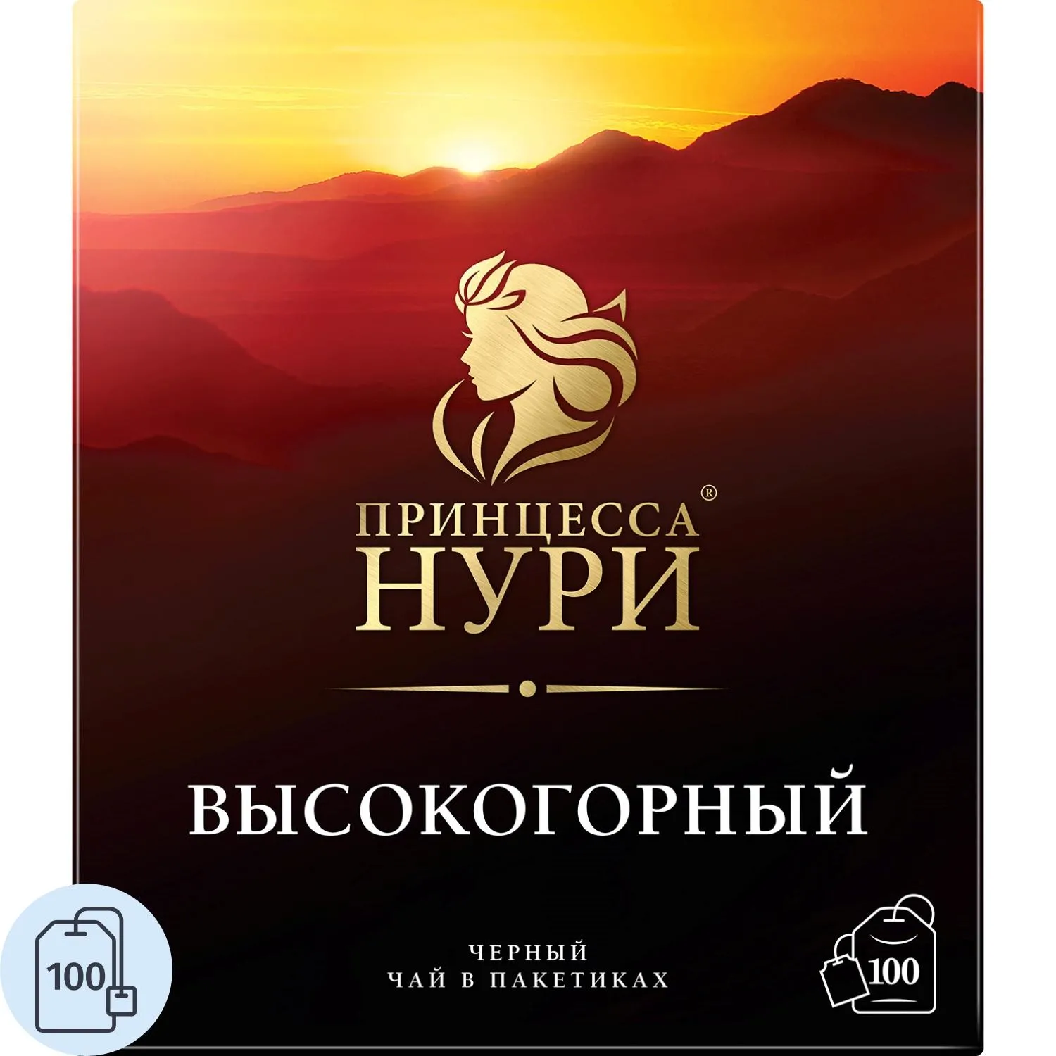 превью Чай чёрный Принцесса Нури Высокогорный 100 пакетиков