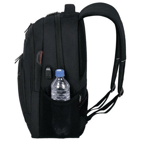 Рюкзак HEIKKI SECURE (ХЕЙКИ) универсальный, отделение для ноутбука, черный, 46×31x19 см