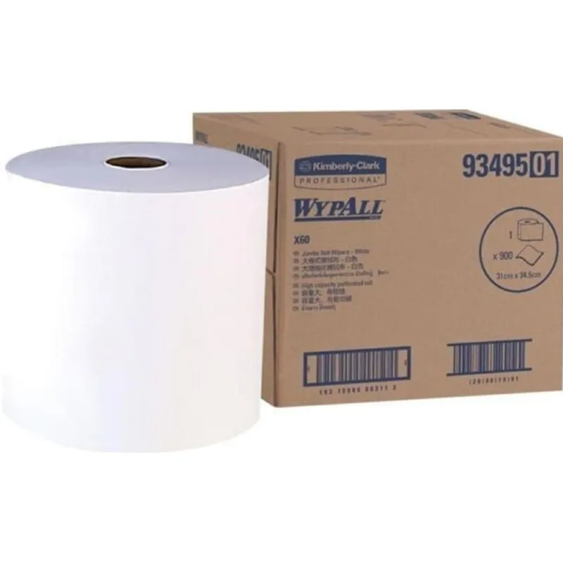 Материал протирочный нетканый в рулоне Kimberly-Clark WypAll X60 900 листов 31x34 см белый 1-слойный 60 г/кв.м