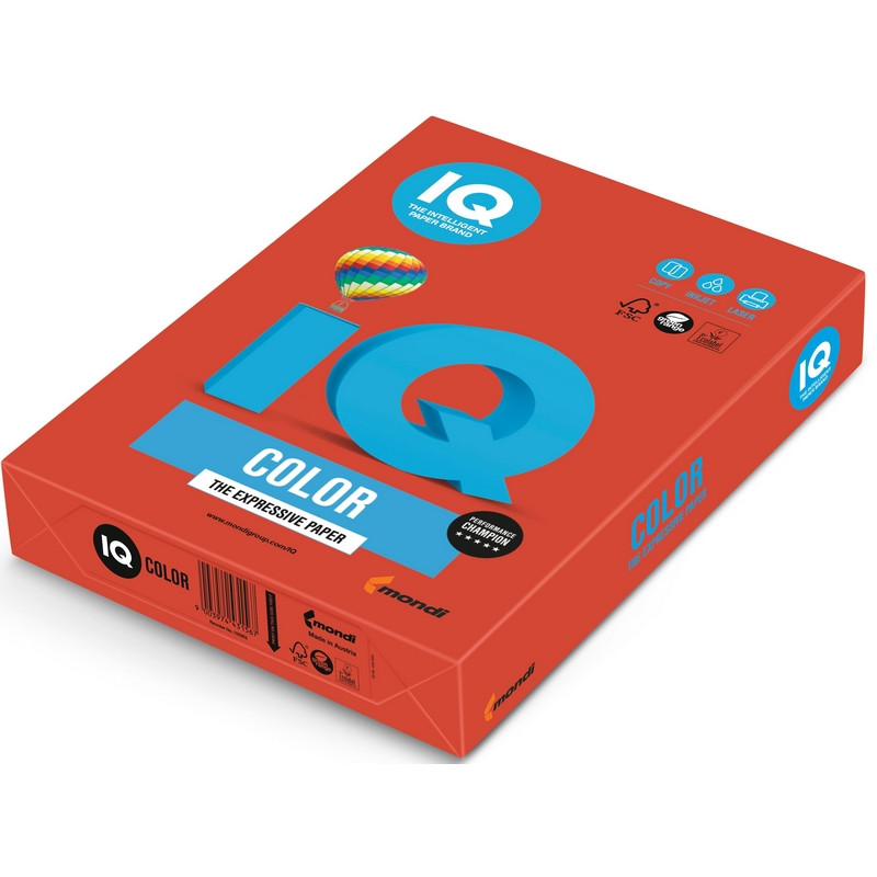 Бумага цветная IQ Color (А4, 80г/м², CO44-кораллово-красный, 500 листов)