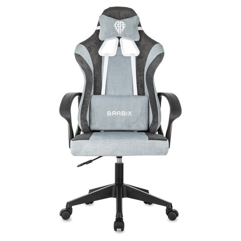 Кресло компьютерное BRABIX ''Forcer GM-127''2 подушкитканьсерое/светло-голубое533214
