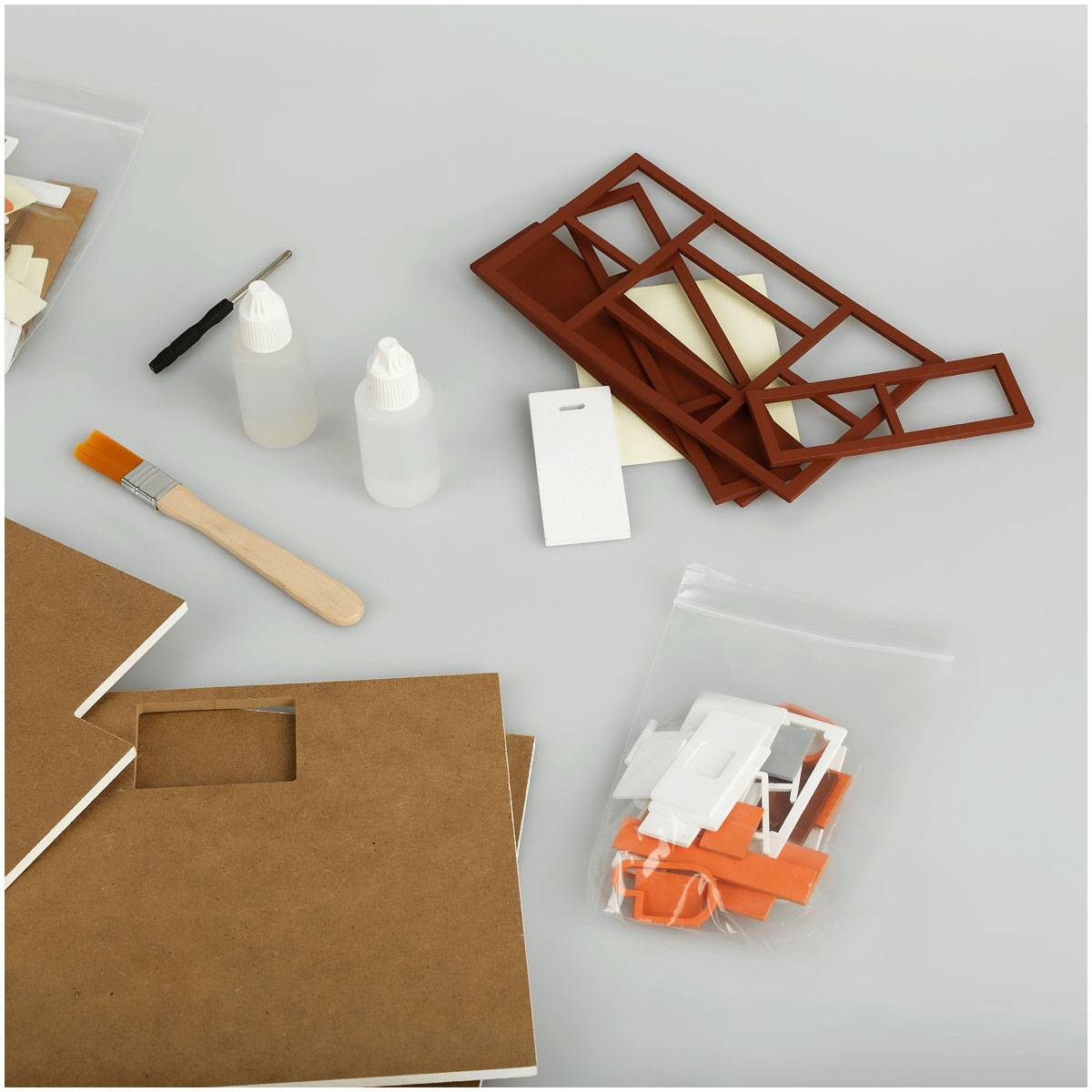 Сборная модель ТРИ СОВЫ, Румбокс «Городской лофт», инструменты, клей, светодиоды, картонная коробка