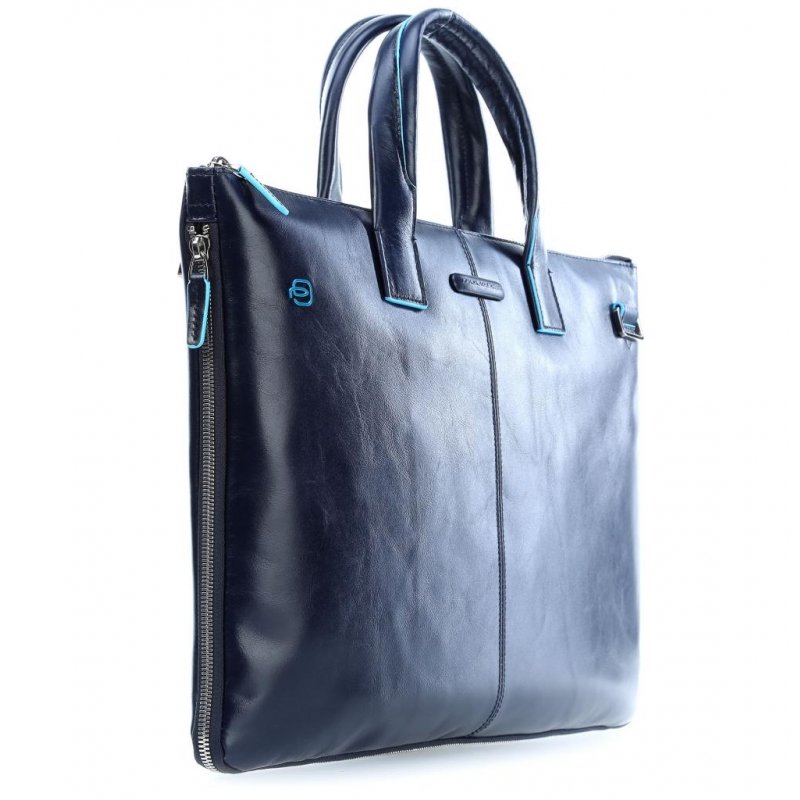 Сумка для документов Piquadro Blue Square из натуральной кожи синего цвета (CA4021B2/BLU2)
