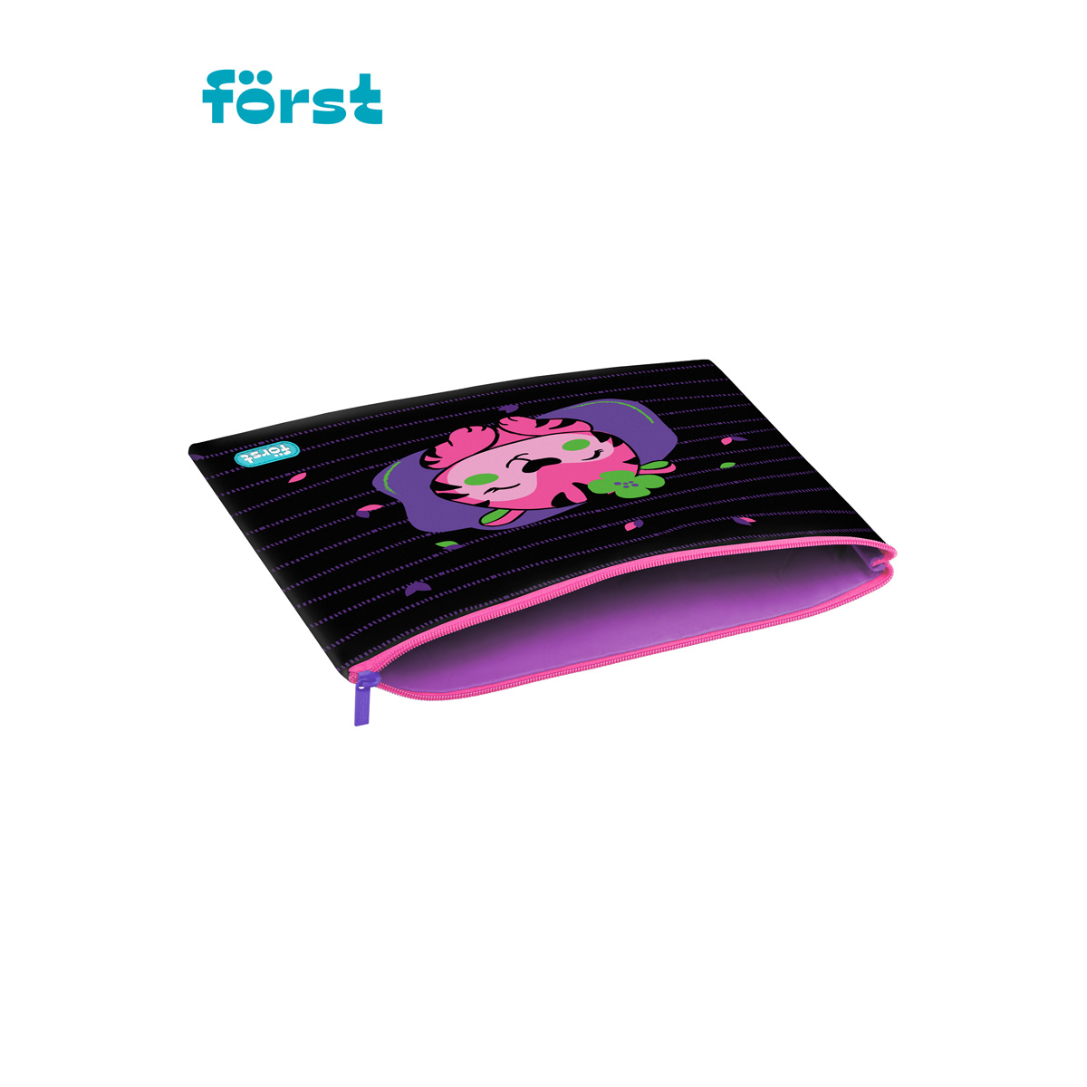 Папка текстильная А5 Först «Pink tiger», 255×205 мм, 1 отделение, полиэстер