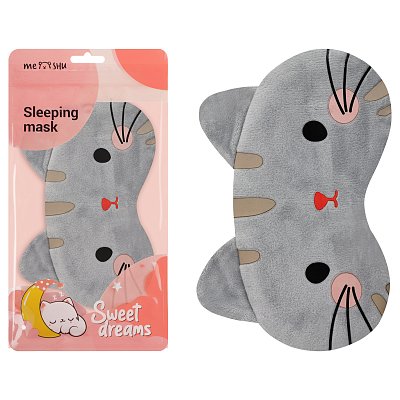 Маска для сна MESHU «Gray kitten», пакет zip-lock, европодвес