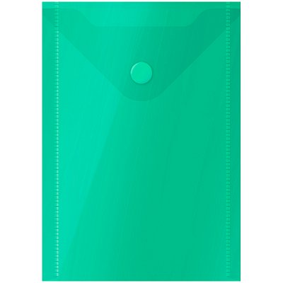 Папка-конверт на кнопке OfficeSpace, А6 (105×148мм), 150мкм, зеленая