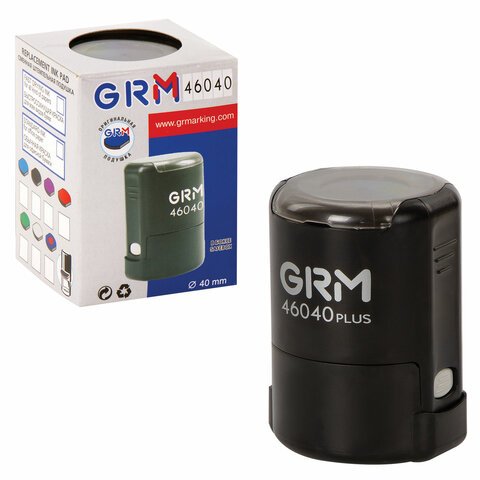 Оснастка для печатей, оттиск D=40 мм, синий, GRM R40 plus, крышка, подушка в комплекте