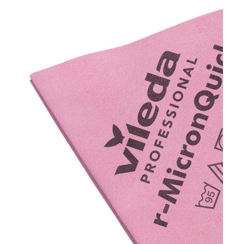 Салфетки хозяйственные Vileda Professional р-МикронКвик микрофибра 40×38 см 135 г/кв. м красные 5 штук в упаковке