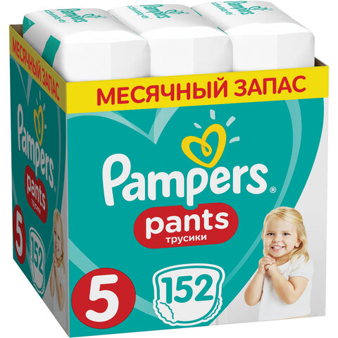 Подгузники-трусики 152 шт. PAMPERS (Памперс) Pants, размер 5 (12-17 кг)