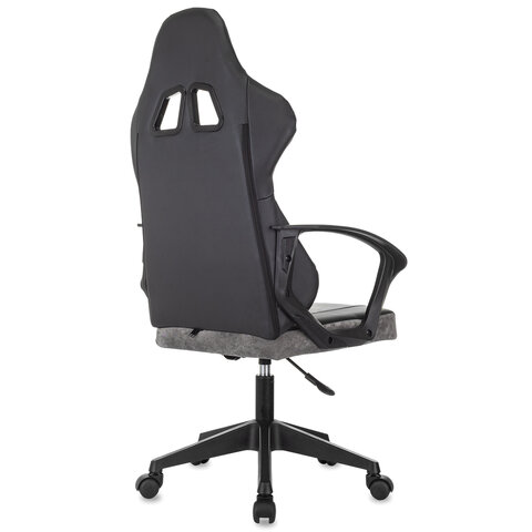 Кресло компьютерное BRABIX ''Forcer GM-127''2 подушкиэкокожа/велюрчерное/серое533216