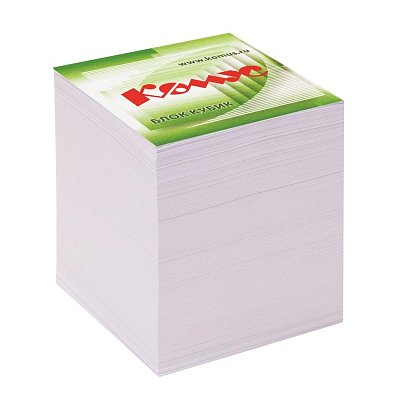 Блок для записей КОМУС на склейке 9×9х9 белый блок 100 г, 100