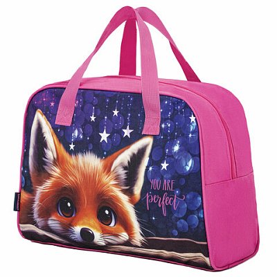 Сумка для занятий BRAUBERG с ручками, 35×25x15 см, «Cute fox»