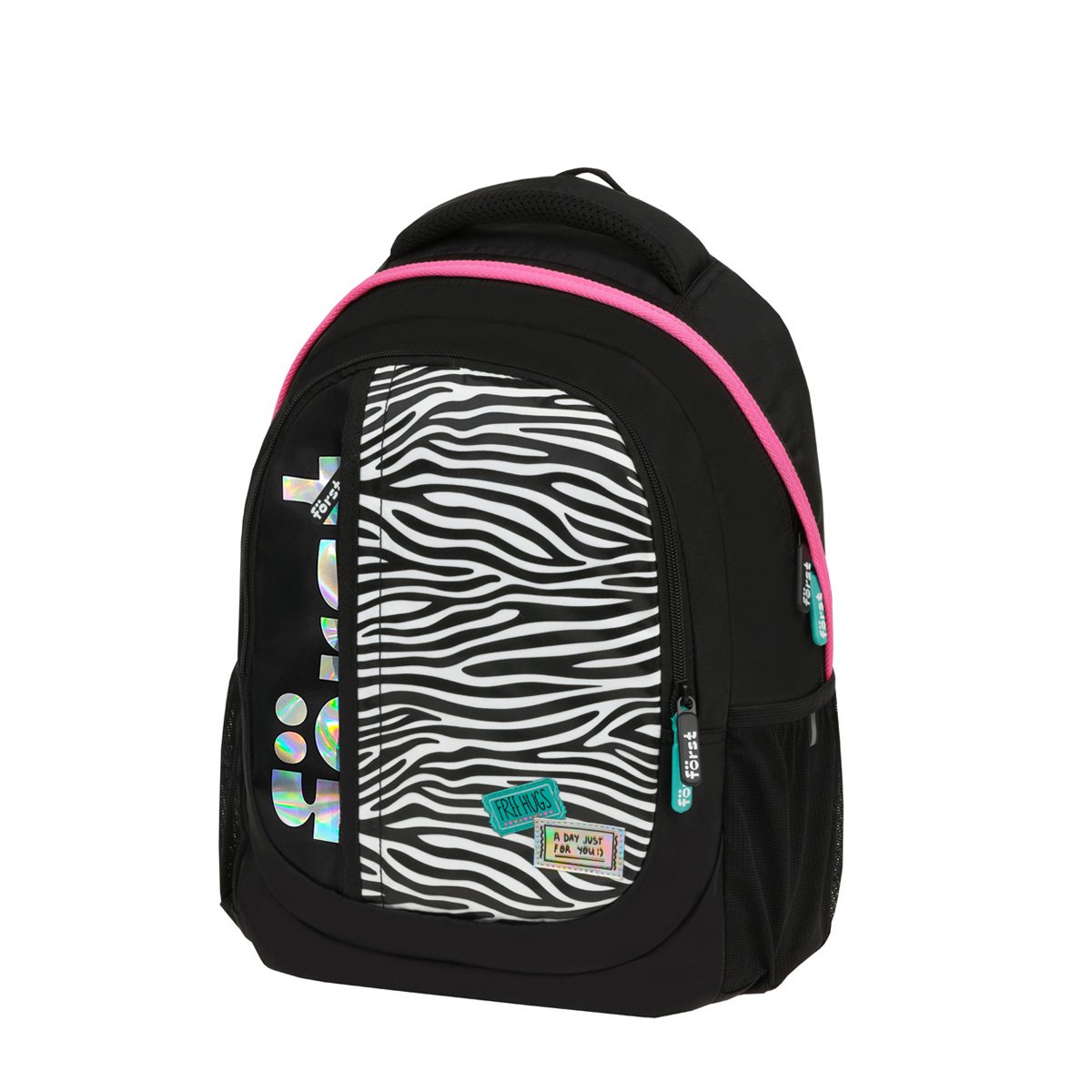 превью Рюкзак Först F-Trend «Fashion zebra» 40×29×18 см, 2 отделения, 3 кармана, эргономичная спинка