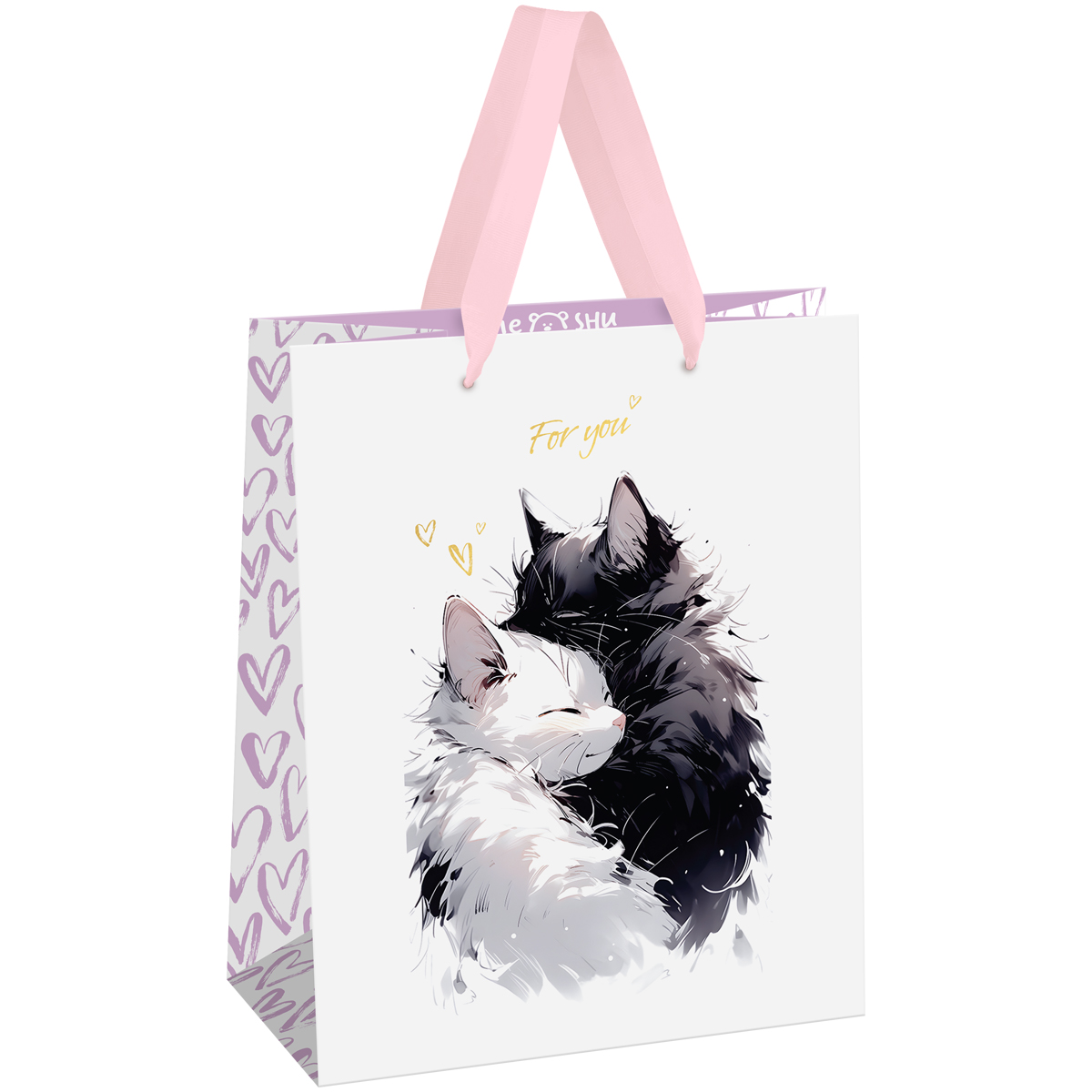 превью Пакет подарочный 18×23×10см MESHU «Hugs», фольга, матовая ламинация