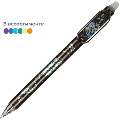 Ручка гел со стир черн MG Hello Mars, автомат, д. ш. 0.5 мм, син, ассорти