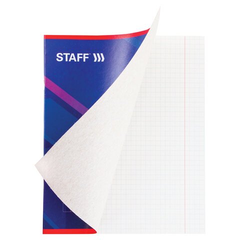 Тетрадь А5, 40 л., STAFF, клетка, офсет №2 ЭКОНОМ, обложка картон, «СТАНДАРТ»