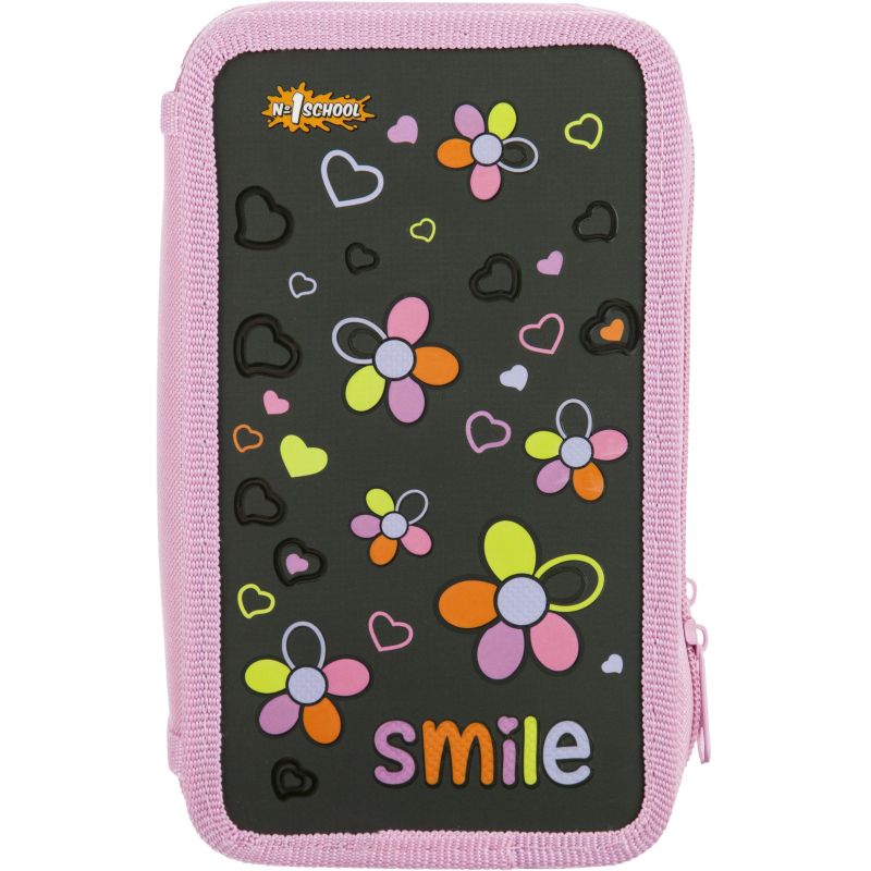 Пенал №1School Smile 2 отд., ламинат, выборочный лак, 190×110 мм, ПКК 11