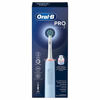 Зубная щетка электрическая ORAL-B (Орал-би) Pro-Series 3, Голубая, 1 сменная насадка