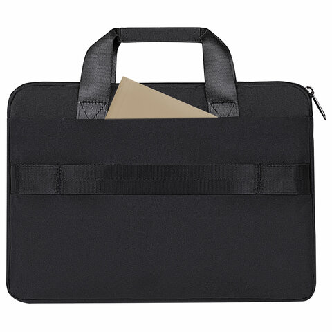 Сумка портфель HEIKKI ULTRA (ХЕЙКИ) с отделением для ноутбука 15.6", Total black, черная, 28×39х3 см