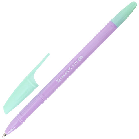 Ручки шариковые BRAUBERG «X-333 PASTEL MIX», НАБОР 8 ШТУК, СИНИЕ, узел 0.7 мм, линия письма 0.35 мм