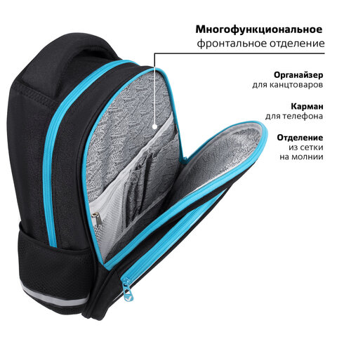 Рюкзак BRAUBERG OPTIMA, 2 отделения, с брелком, «Open space», 36×27х18 см