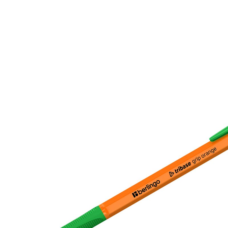 превью Ручка шариковая Berlingo «Tribase grip orange» зеленая, 0.7мм, грип