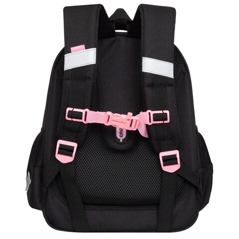 Ранец GRIZZLY анатомическая спинка, c брелоком, для девочек, «YUMMY», 36×28х20 см