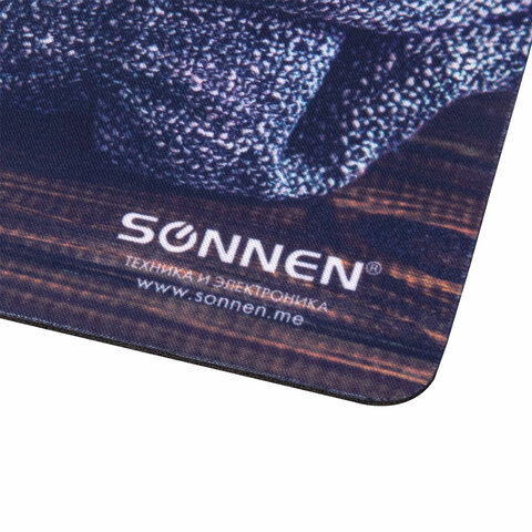 Коврик для мыши SONNEN «KITTEN», резина + ткань, 220×180х3 мм