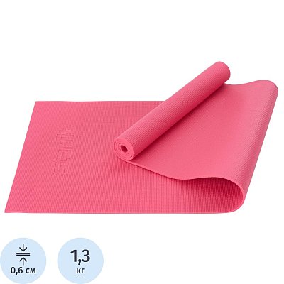 Коврик для йоги STARFIT FM-101 PVC, 0.6 см, 183×61см, розов, ЦБ-00001687