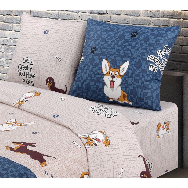Постельное белье 1.5сп бязь 120г/м2 (нав.70×70-2шт) Френдс