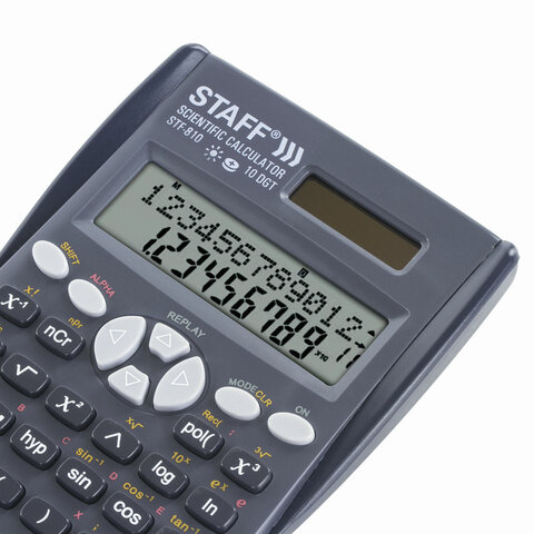 Калькулятор STAFF инженерный STF-810, 10+2 разряда, двойное питание, 181×85 мм