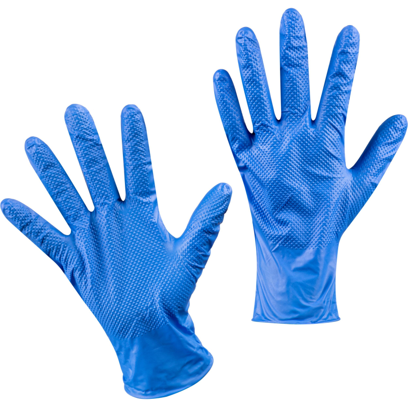Перчатки одноразовые нитрил GOGRIP BLUE цв. голубой (25пар/уп)р. L, ПС