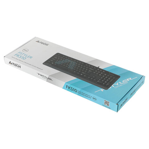 Клавиатура проводная A4TECH Fstyler FKS10, USB, 104 кнопки, черная