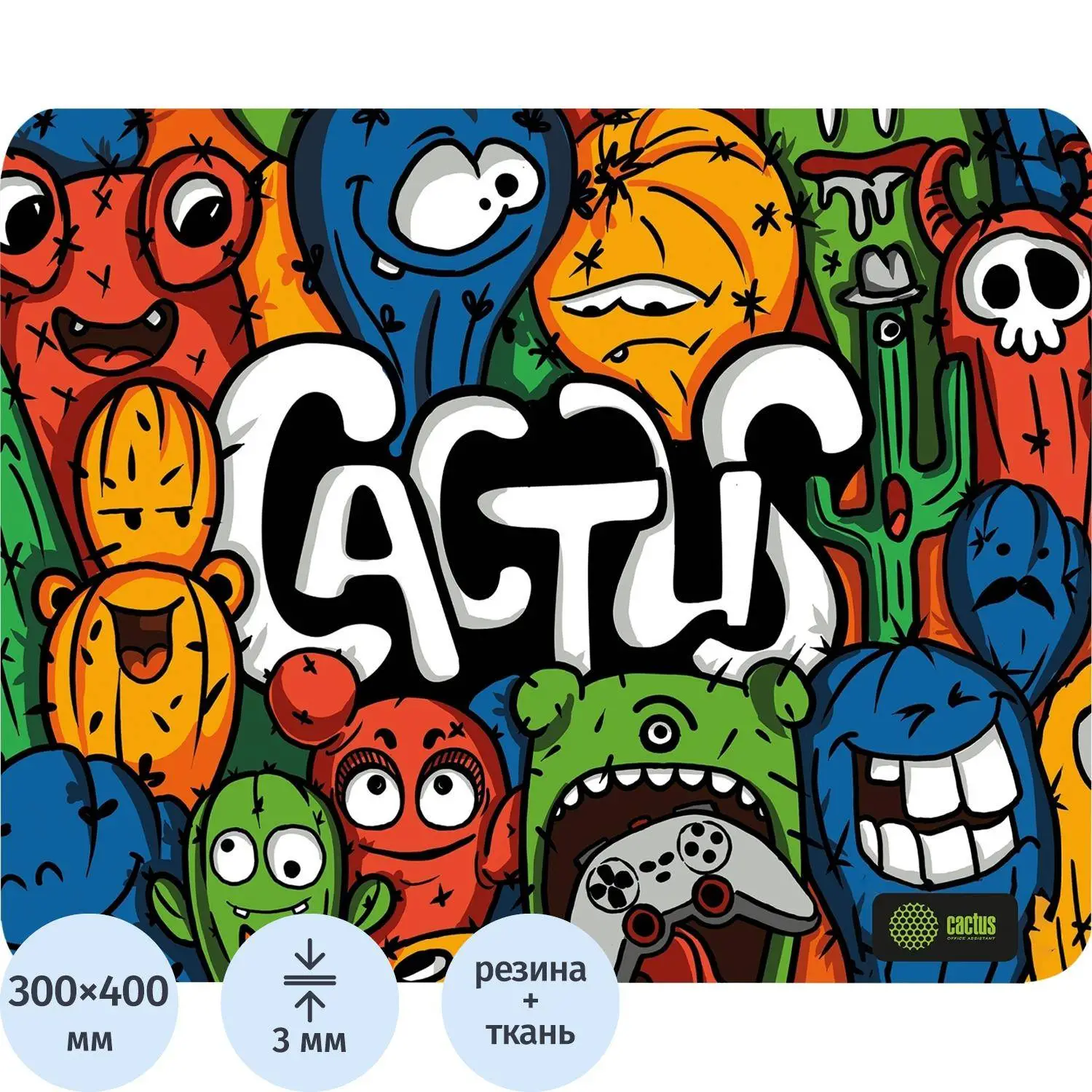 Коврик для мыши Cactus Colorful Cacti (CS-MP-PRO07XL)