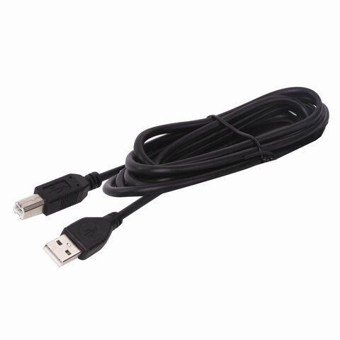 Кабель USB 2.0 AM-BM, 1.5 м, SONNEN Premium, медь, для периферии, экранированный, черный