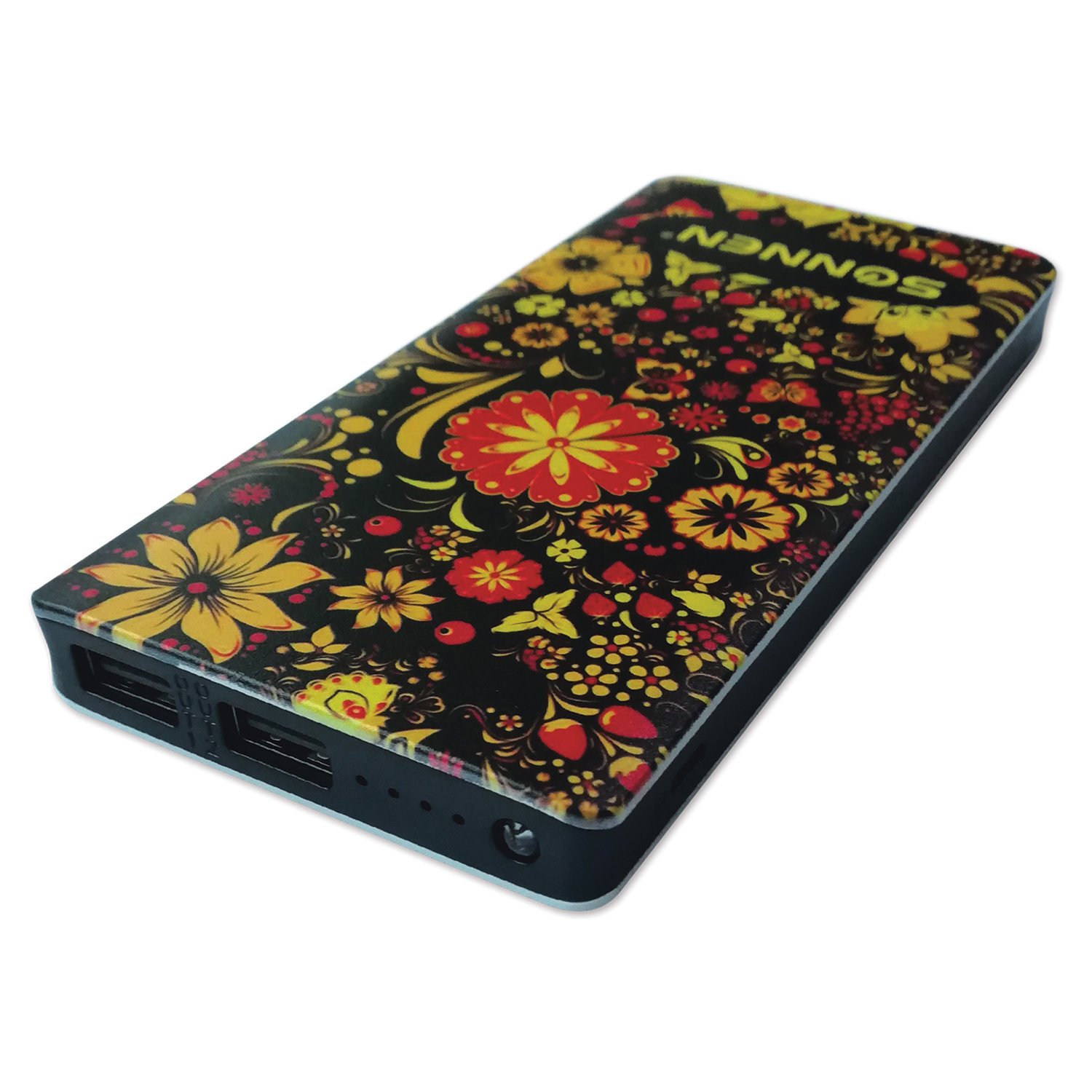 Аккумулятор внешний SONNEN POWERBANK V3802S «ХОХЛОМА», 8000 mAh, 2 USB, литий-полимерный
