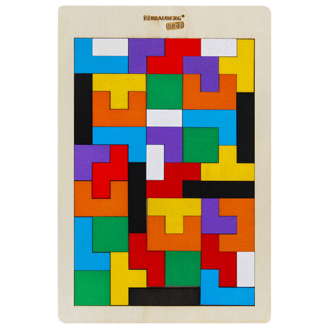 Головоломка развивающая деревянная «Тетрис», цветной, 18×27 см, BRAUBERG KIDS
