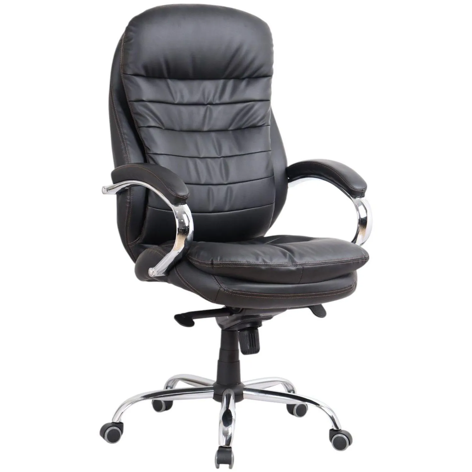 Кресло для руководителя Комус Мебель (Easy Chair) 515 чёрное (экокожа, металл хромированный)