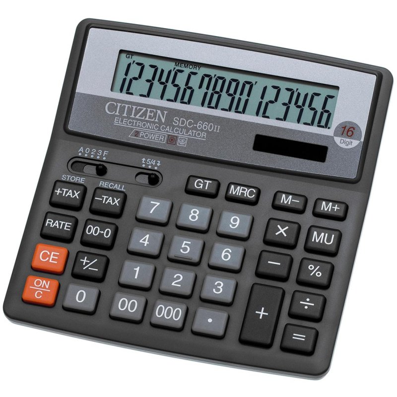 Калькулятор настольный Citizen SDC-660 II 16-разрядный черный