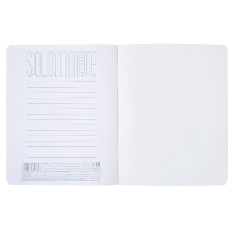 Тетрадь А5 96 л., HATBER, скоба, клетка, Soft-touch ламинация, SoloMatte «Сапфир», 092748