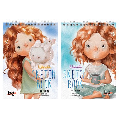 Скетчбук для акварели 20л. А5 на гребне, BG «Внутреннее тепло», 180г/м2