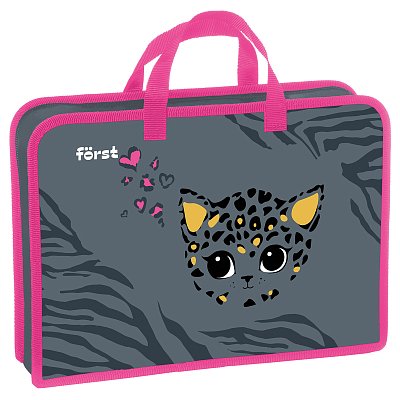 Папка с ручками 1 отделение, А4 Först «Little leo», 340×245×75мм, пластик, на молнии